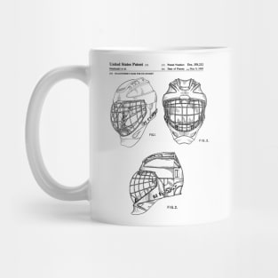 Hockey Goaltender Mask Patent Black Mug